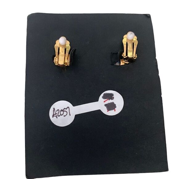 Lele Sadoughi Garden Mosaic Iris Petal Drop Earrings Sunset Blue Howlite Clip-On - Picture 8 of 8